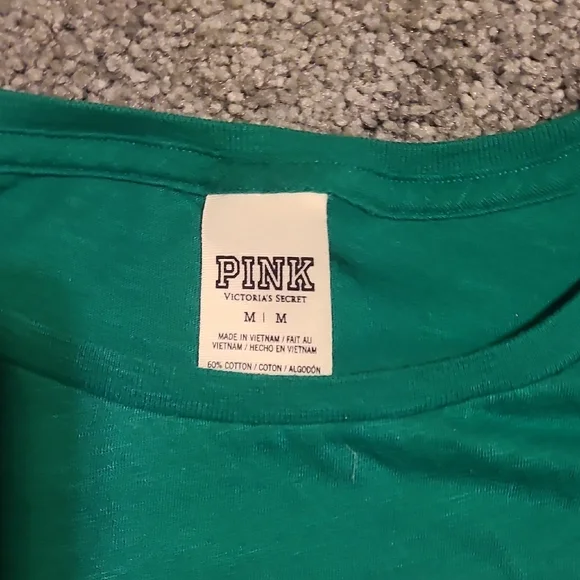 PINK Victoria's Secret Green Holiday Tee - Picture 4 of 6